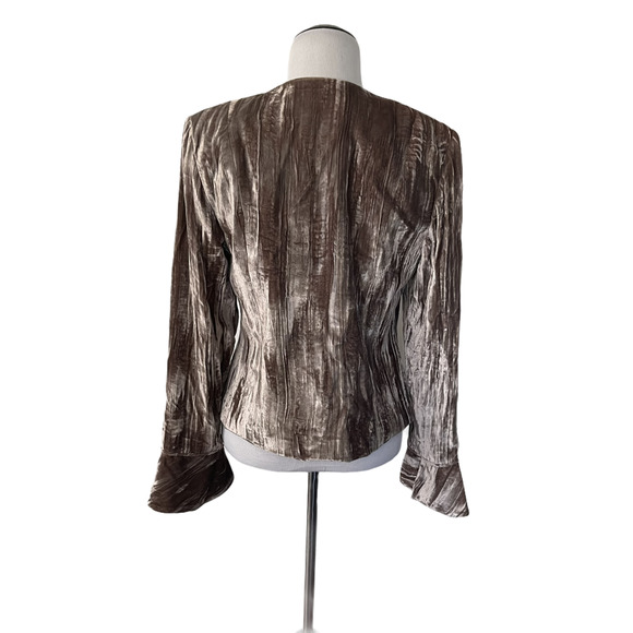 Bloomingdales 6 Beige Champagne Velvet Jacket - Picture 5 of 6